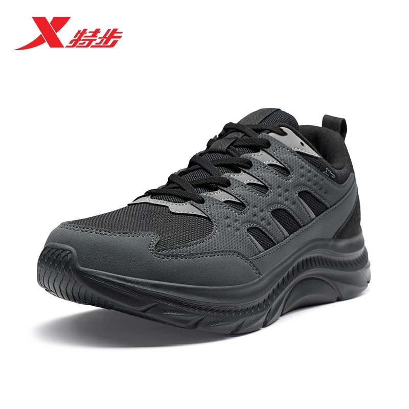 特步跑步鞋男女款革面网面跑鞋防泼水轻跑鞋秋季舒适户外止滑
