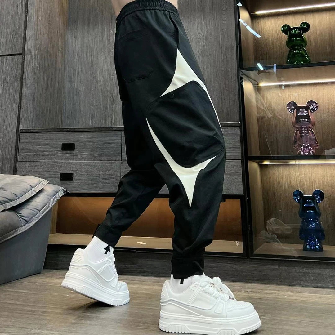 『小宇』xy-7133男士早秋时尚拼接百搭潮流韩版宽松休闲裤