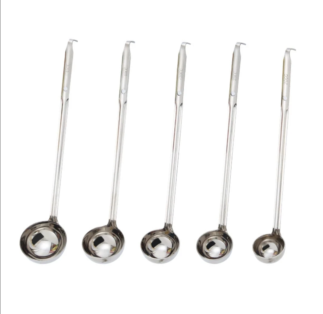 勺子计量勺家用量勺特厚容量勺加长圆头厨房用挖勺厨师实心商用