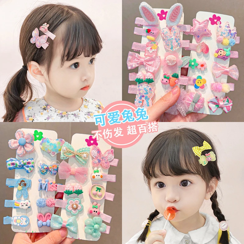儿童可爱卡通发夹婴幼儿全包布发卡头饰女童不伤发汗毛夹碎发夹子
