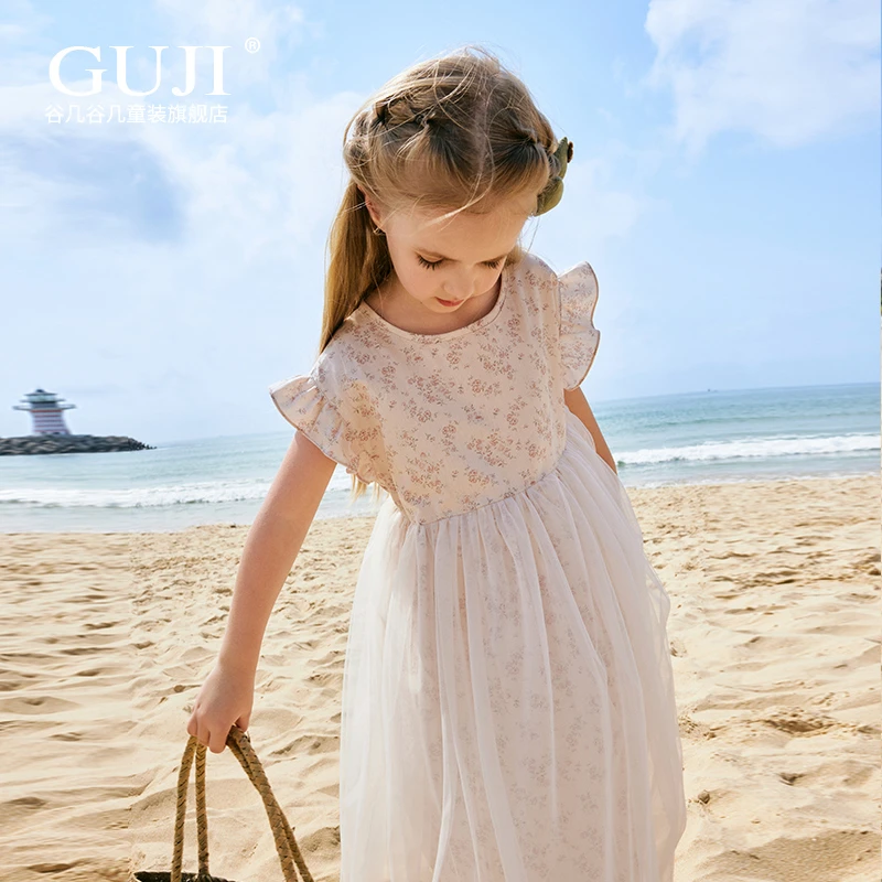 女童洋气碎花连衣裙夏装新款小女孩夏季公主裙子儿童拼接纱裙