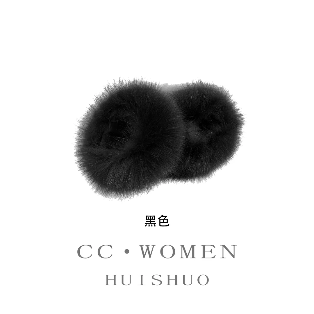 【伯爵庄园毛袖---黑色】狐狸毛--毛袖一对