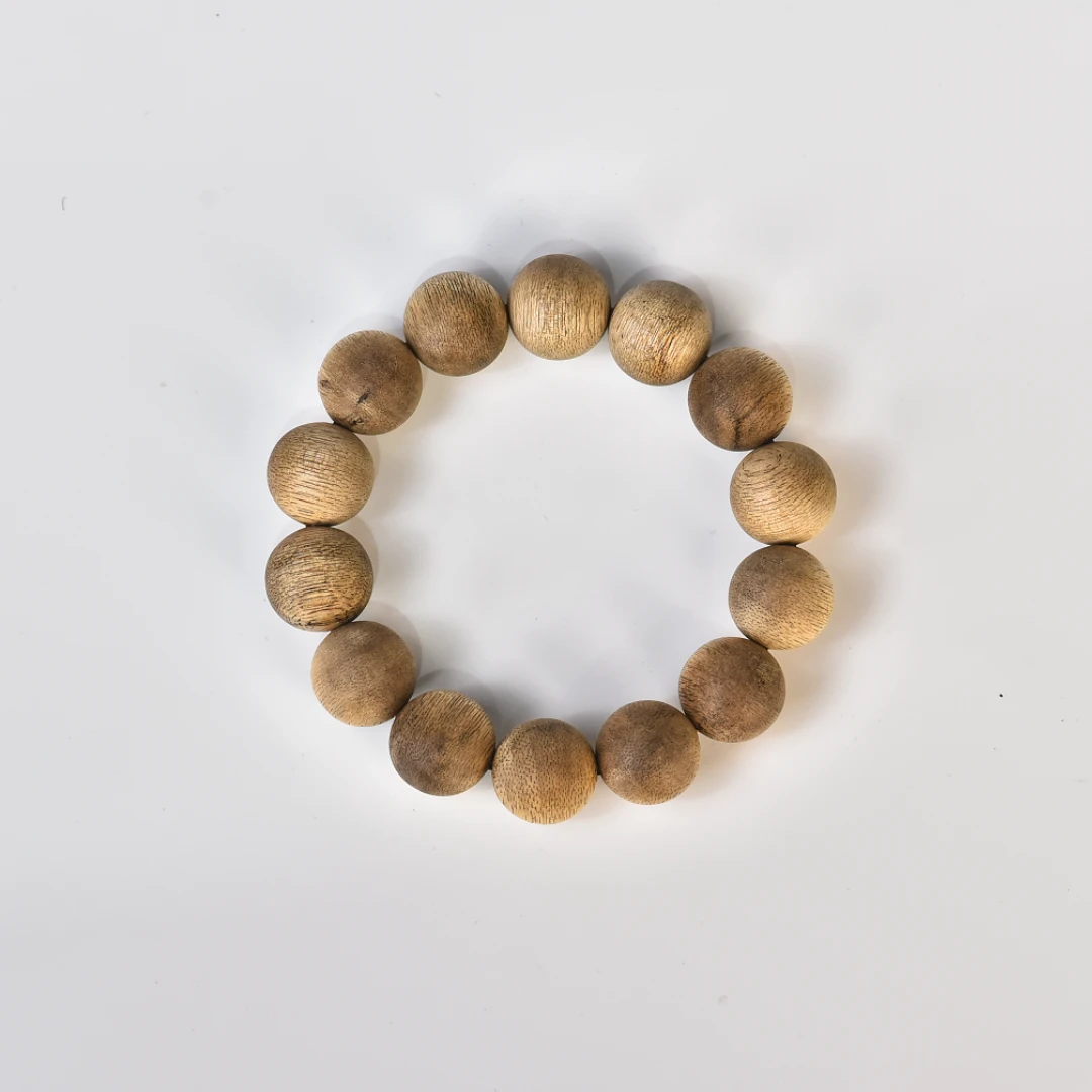 新品天然野西马沉香17mm规格14颗单圈手串多样性发其一（18g）