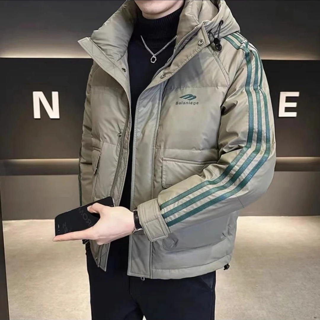 冬季潮流时尚男士休闲立领连帽羽绒服6316男款百搭保暖经典加厚