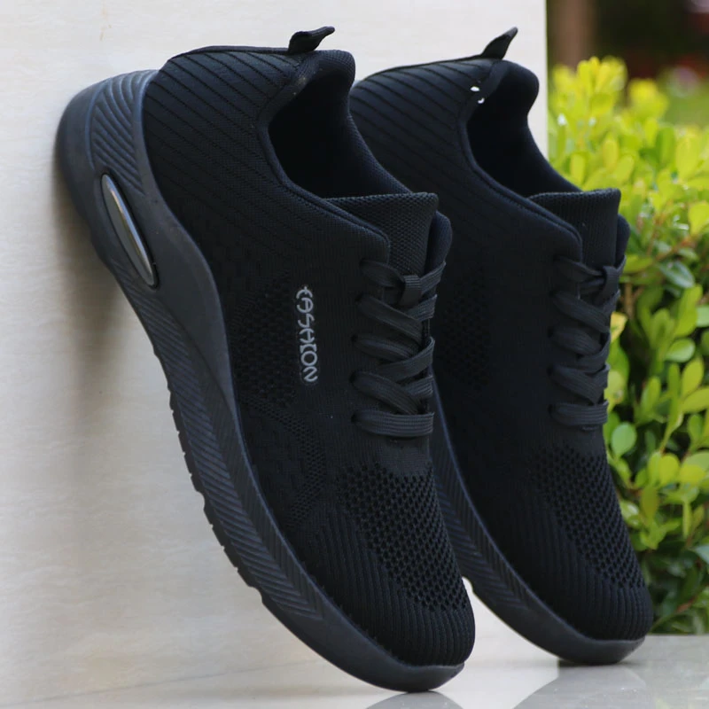 夏季鞋子男鞋2023新款防滑软底休闲透气鞋男士轻便黑色潮鞋飞织鞋