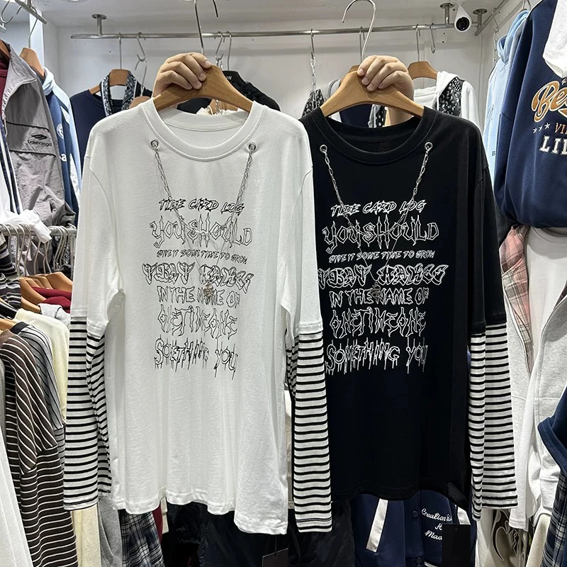 假两件！T恤长中长款