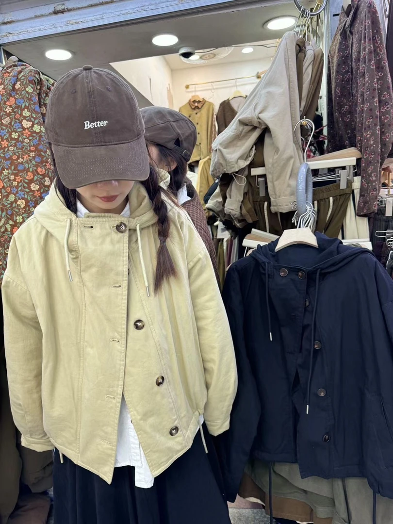 连帽！加绒棉服韩版(衣长60左右)