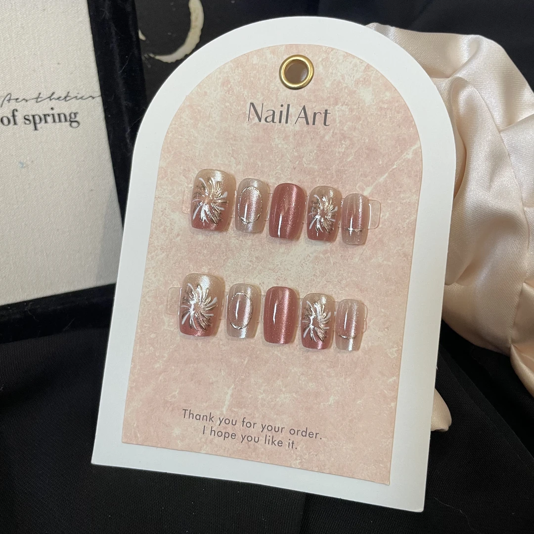 Dimor迪沫尔【鎏金烟花】穿戴甲渐变显白气质百搭日常小短梯美甲39