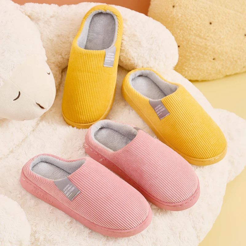 棉拖鞋女秋冬季室内家用家居情侣厚底保暖月子防滑加绒拖鞋男冬天