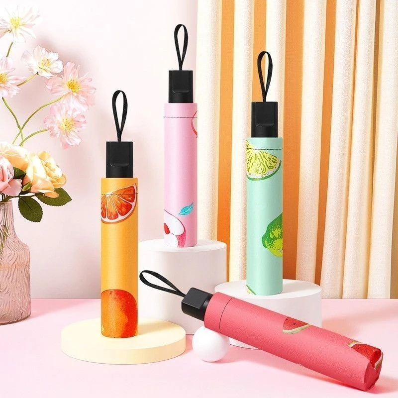 折叠手动水果雨伞防晒两用学生韩版ins森系定制高颜值简约耐用