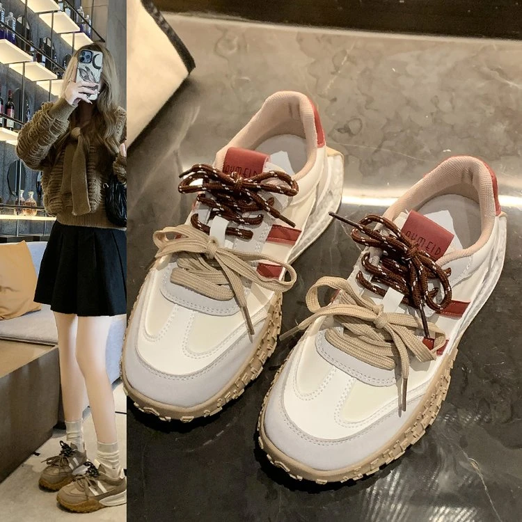 爆款德训鞋女2024新款秋季阿甘鞋时尚百搭厚底潮流休闲运动鞋