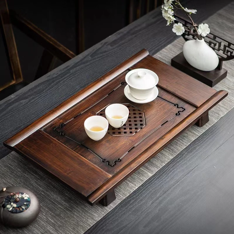 古今 59*32.5*8cm 抽屉型储排两用竹茶盘家用茶台