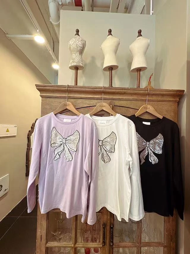 COTTONPINK设计师款蝴蝶结刺绣重工上衣