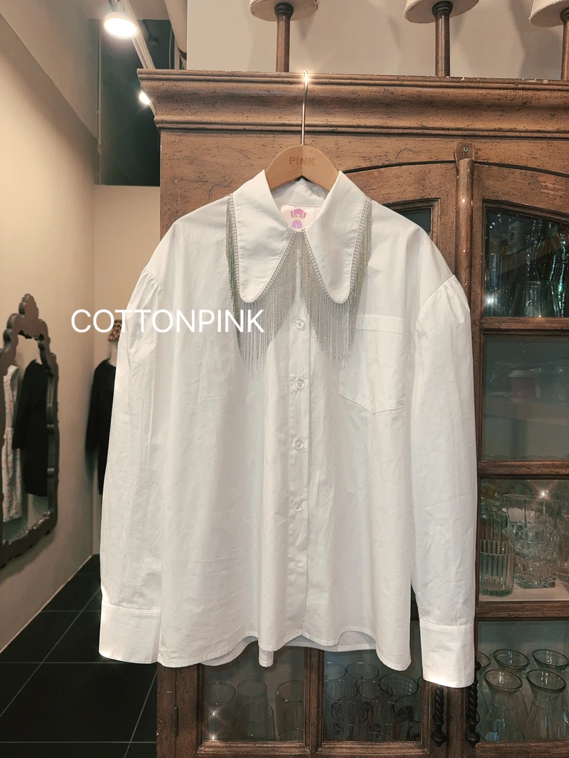 COTTONPINK女装设计师款百搭流苏衬衣