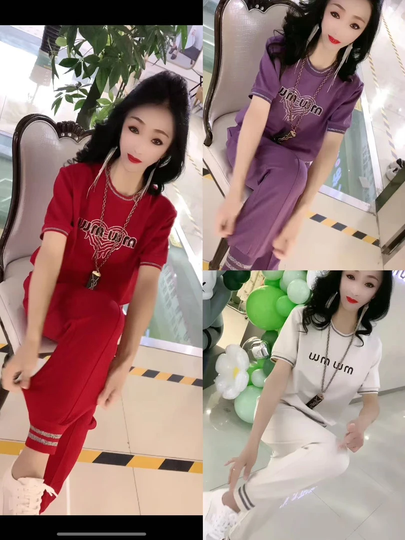 558荣姐自留款重工钻套裤（上衣+裤）