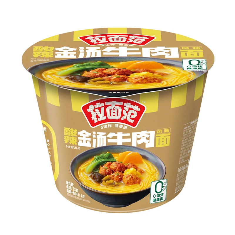 拉面范酸辣金汤牛肉桶面 114g