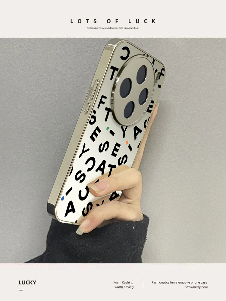 适用vivox100pro手机壳满铺字母90p电镀镜面保护套18镜头全包x60