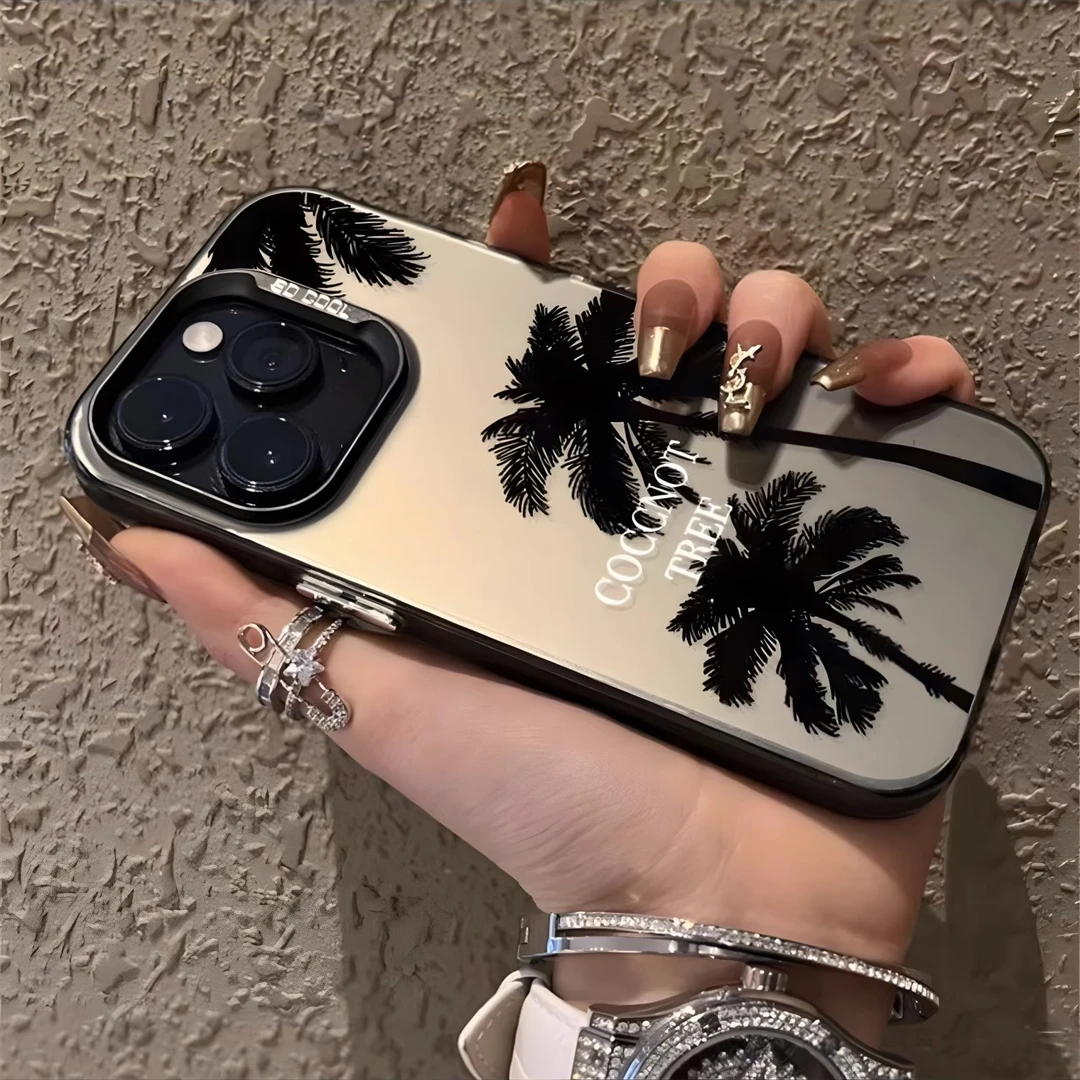 适用苹果17pro手机壳椰子树16promax欧美复古风iphone17p保护套