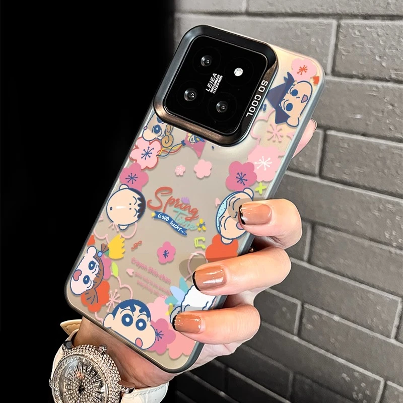 适用小米15Pro手机壳花花线条蜡笔小新14Ultra保护壳防摔全包红米