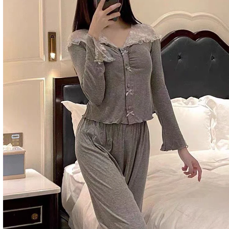 秋冬莫代尔面料套装睡衣家居服