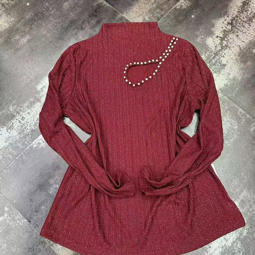 8138时尚新款重工镂空钻打底衫