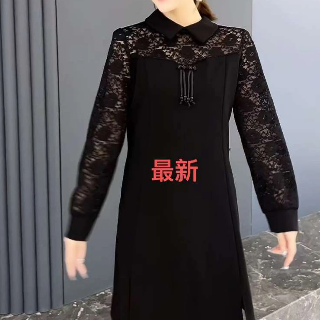 1081蕾丝拼接连衣裙