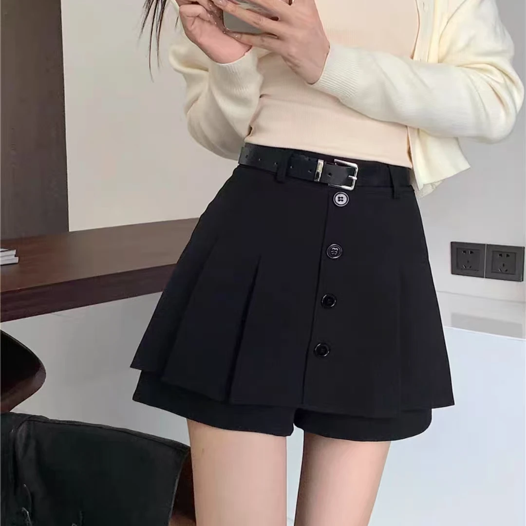 288时尚单排扣短裙裤