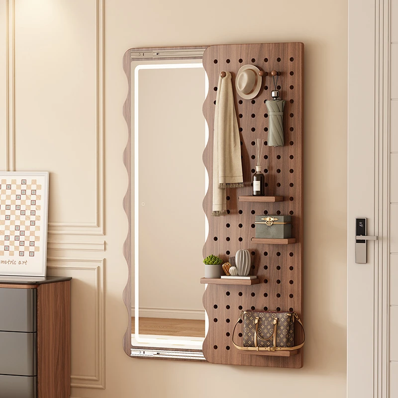 佐诗顿隐形穿衣镜推拉隐藏少女全身镜子大号贴墙壁实木洞洞板玄关