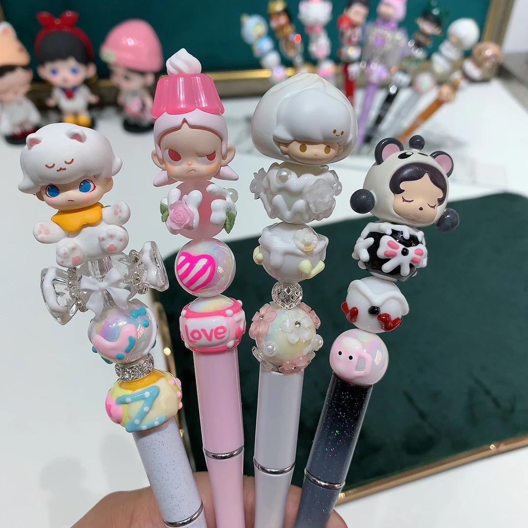 可爱DIY萌粒笔串珠笔卡通圆珠笔