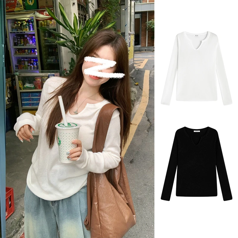 Moses Queen/魔西女王慵懒感V领长袖薄款防晒空调罩衫女宽松上衣