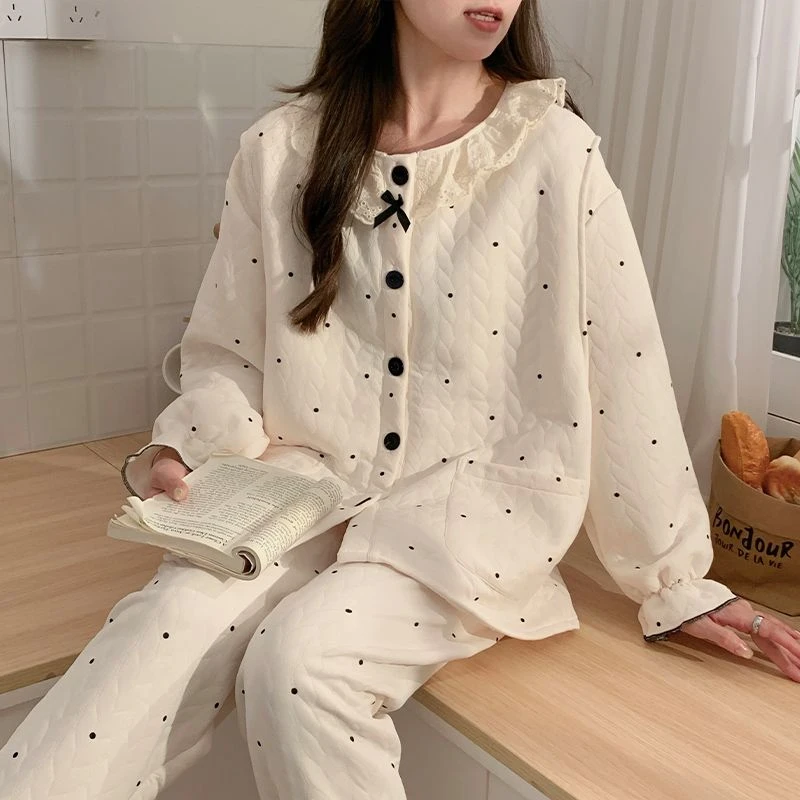 月子服秋冬产后空气棉哺乳家居服春秋孕妇睡衣套装喂奶家居服