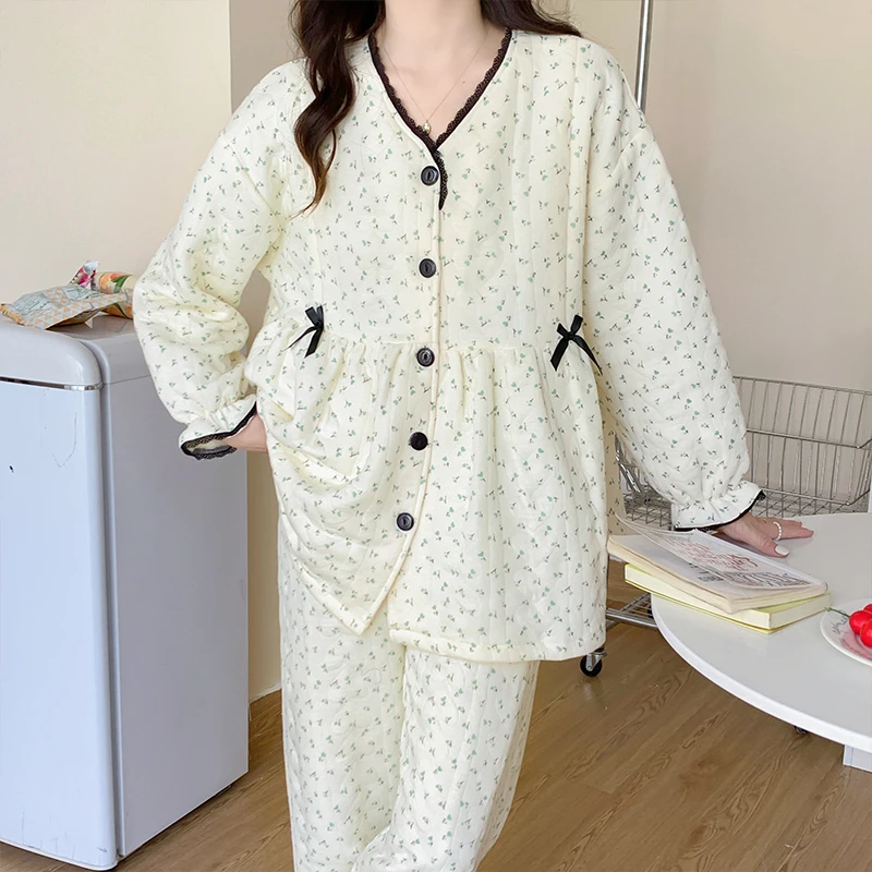 秋冬季空气棉月子服春秋产后12-4月份孕妇睡衣哺乳产妇家居服