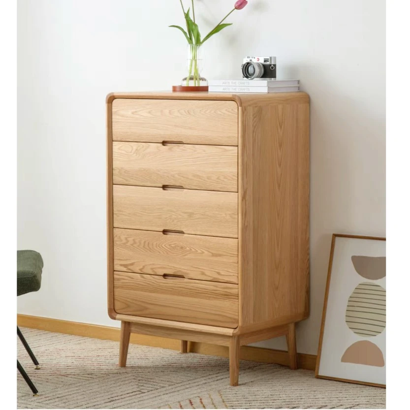诗雅五斗柜小户型原木风北欧收纳柜白橡木原木色储物柜松弛感