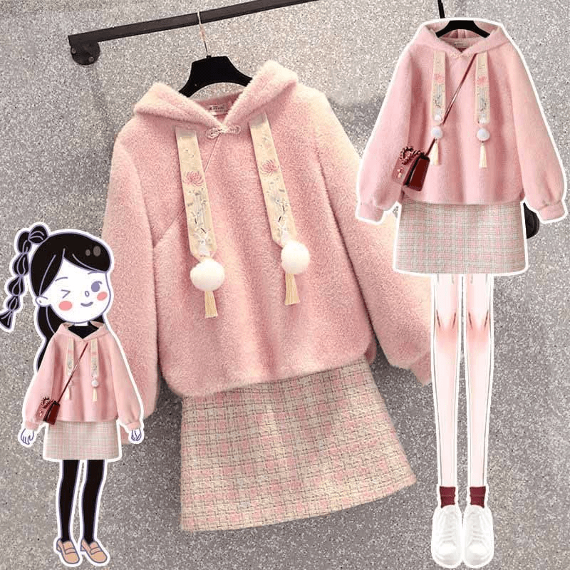 女童新款秋冬季套装中大童拜年服秋冬儿童加加厚两件套洋气女孩