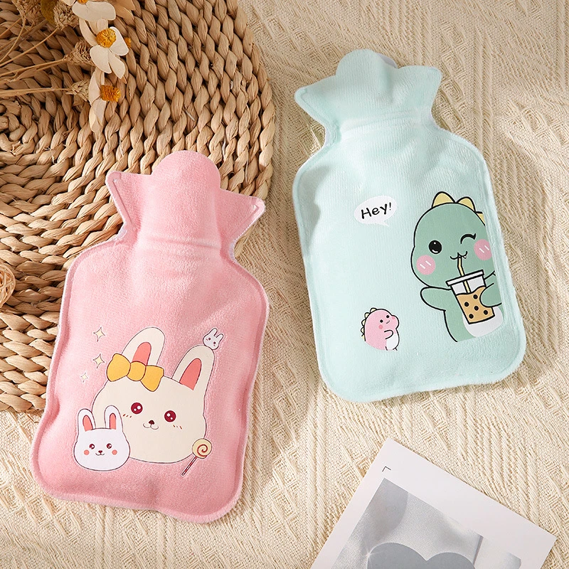秋冬毛绒热水袋卡通防烫防爆注水袋可爱暖手宝便携加厚布套暖手宝