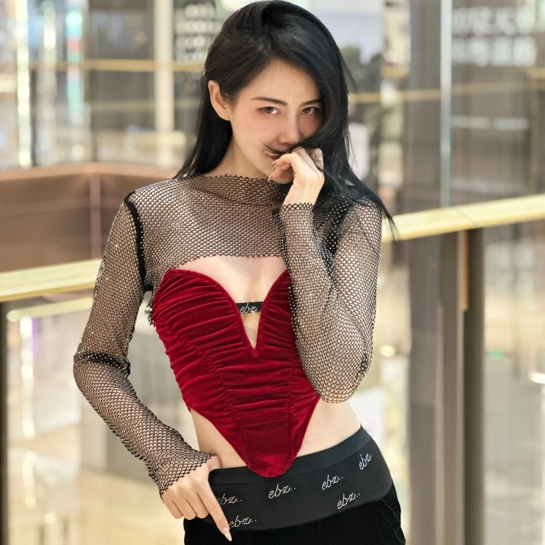 【左岸潇专享】EGOBYZAX闪耀缪斯系列钻饰丝绒心形胸衣