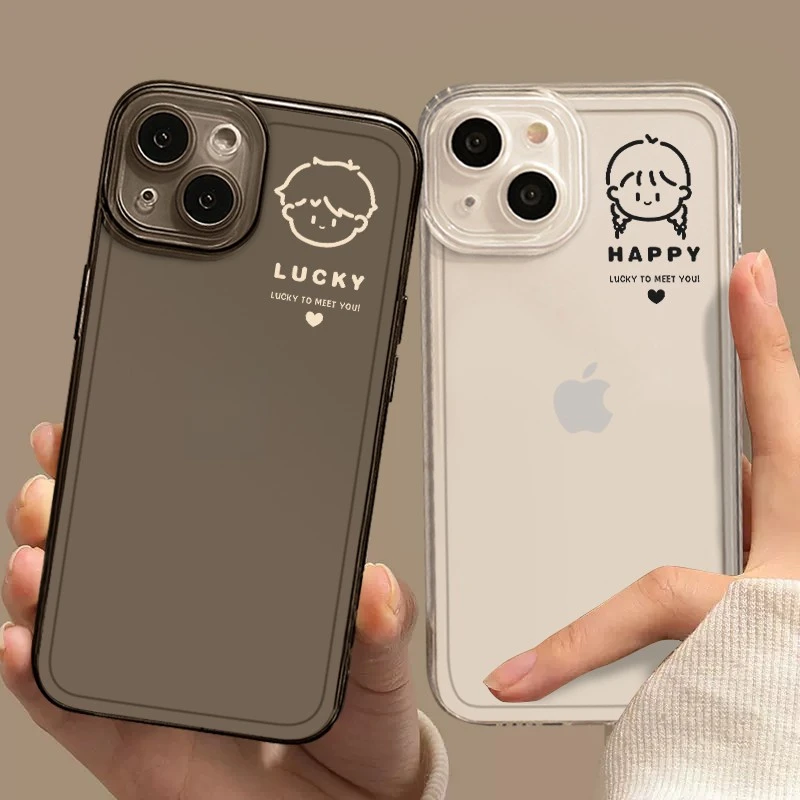 苹果13手机壳14promax男女孩11/12简约xs情侣xr透明7/8p全包ins软