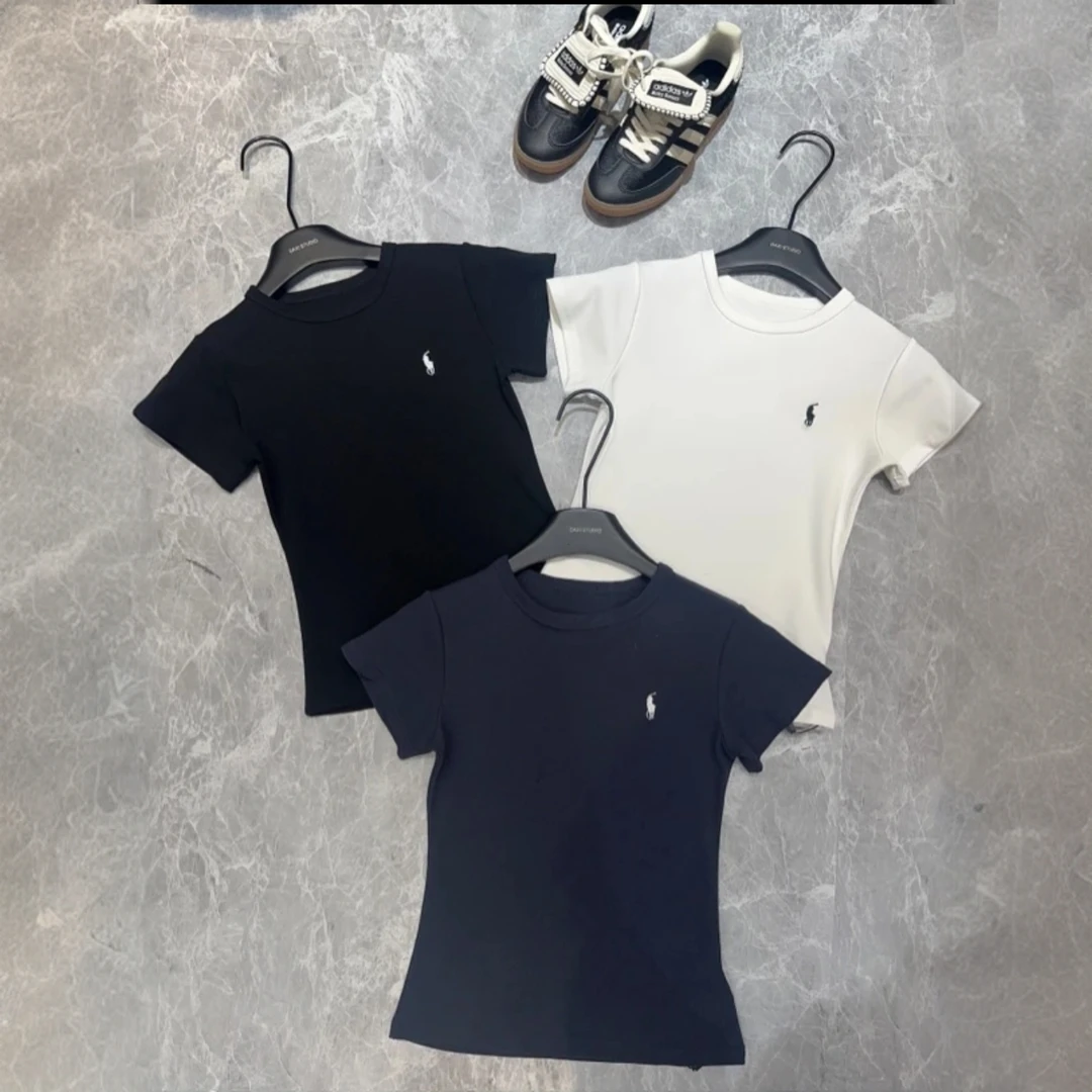 【圆领刺绣小马T恤】新款韩版修身显瘦短袖上衣2091#