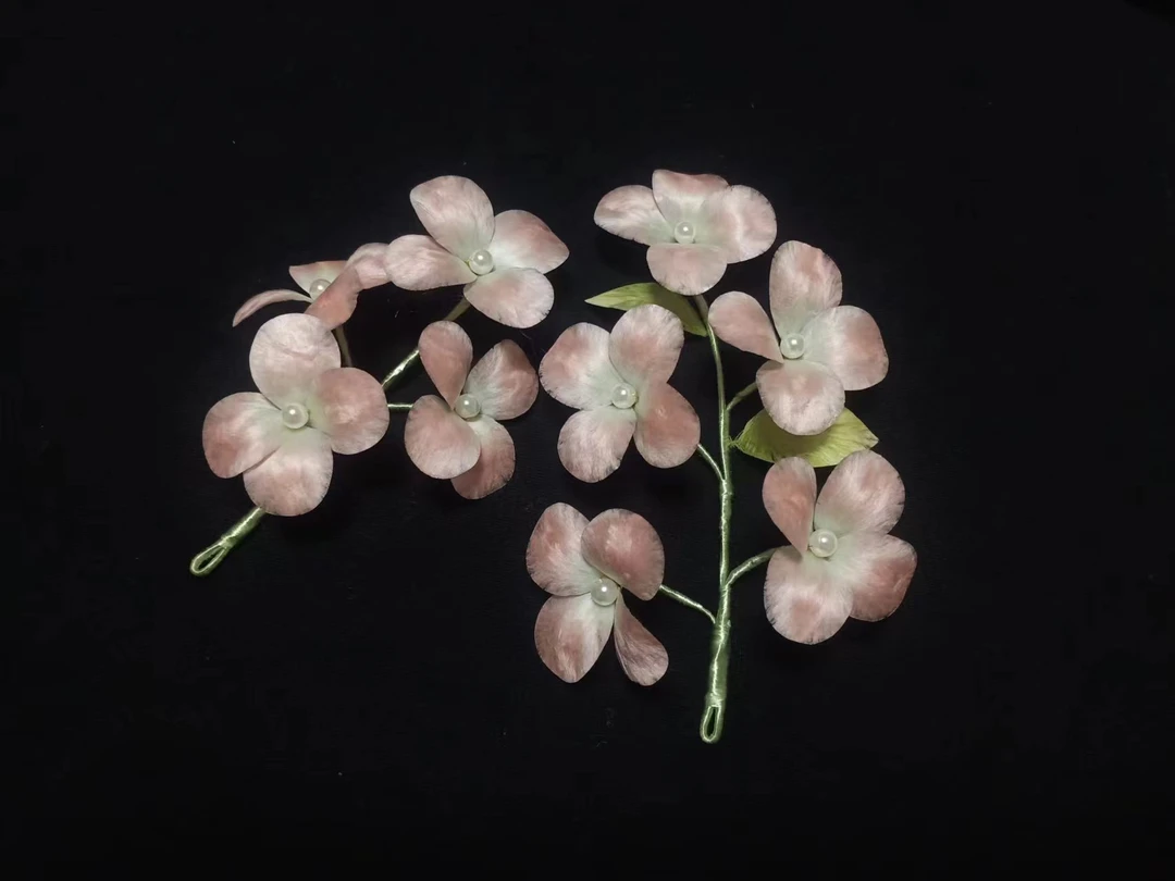 日常绒花非遗绒花蚕丝花朵发钗古风汉服头饰手工简约饰品