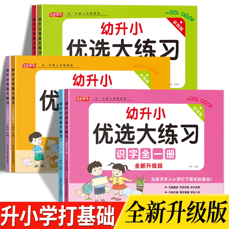 幼小衔接一年级入学准备大练习全套语言识字拼音数学一日一练习册