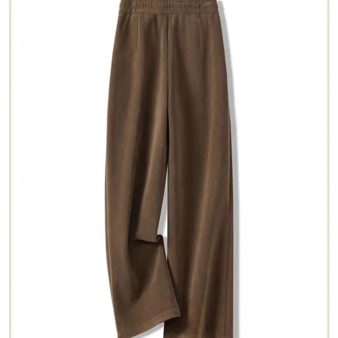 2086 2024年秋季新款软糯中高腰休闲显瘦窄版直筒拖地阔腿裤