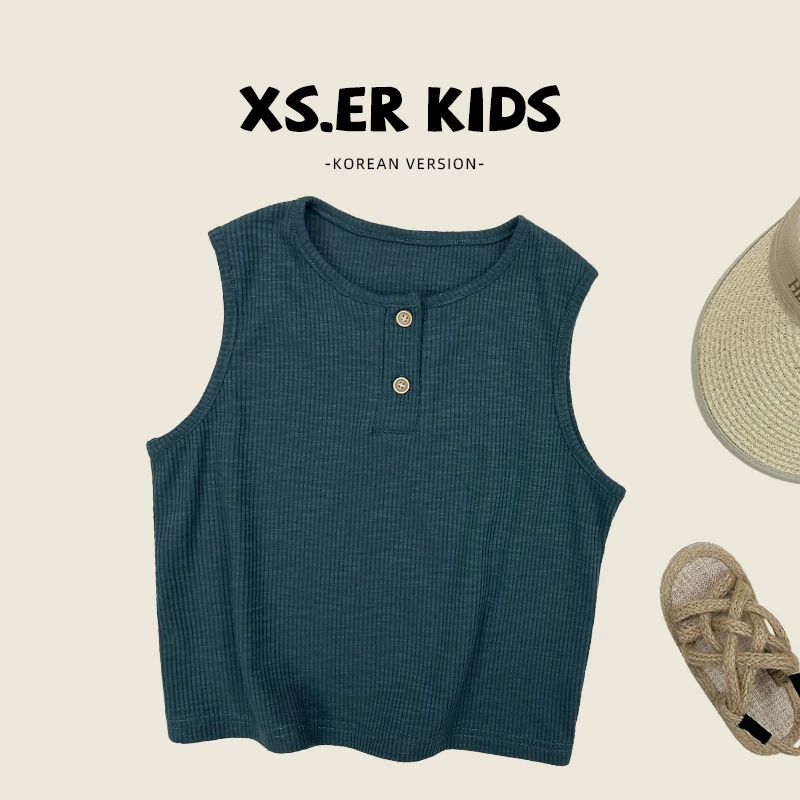 【小南瓜现货】复古森系背心夏季时尚百搭简约无袖上衣HBB5318