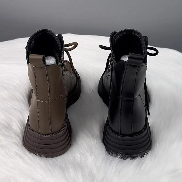 FAVMARTHA厚底马丁靴女2025新款秋季爆款英伦风单靴百搭超火