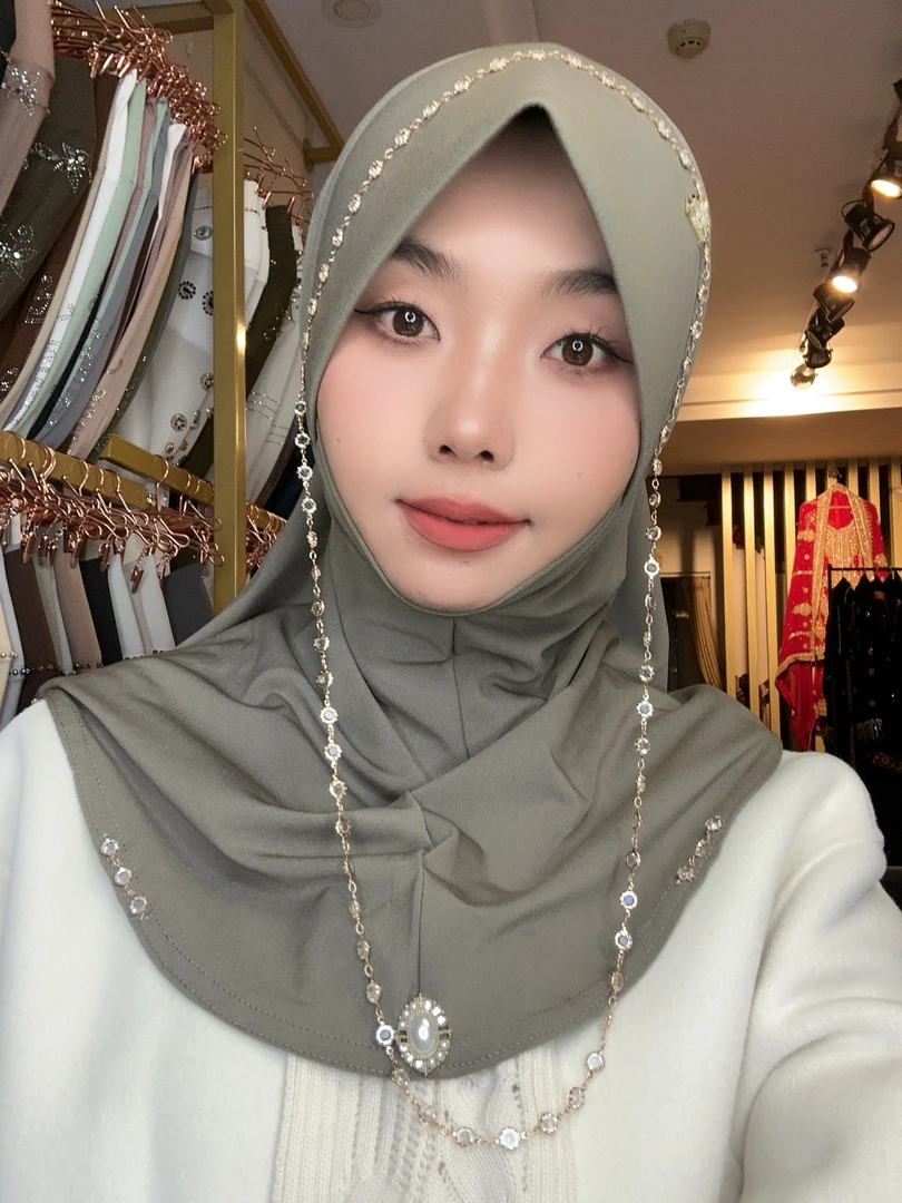 新款项链款加长燕尾缝重工头套