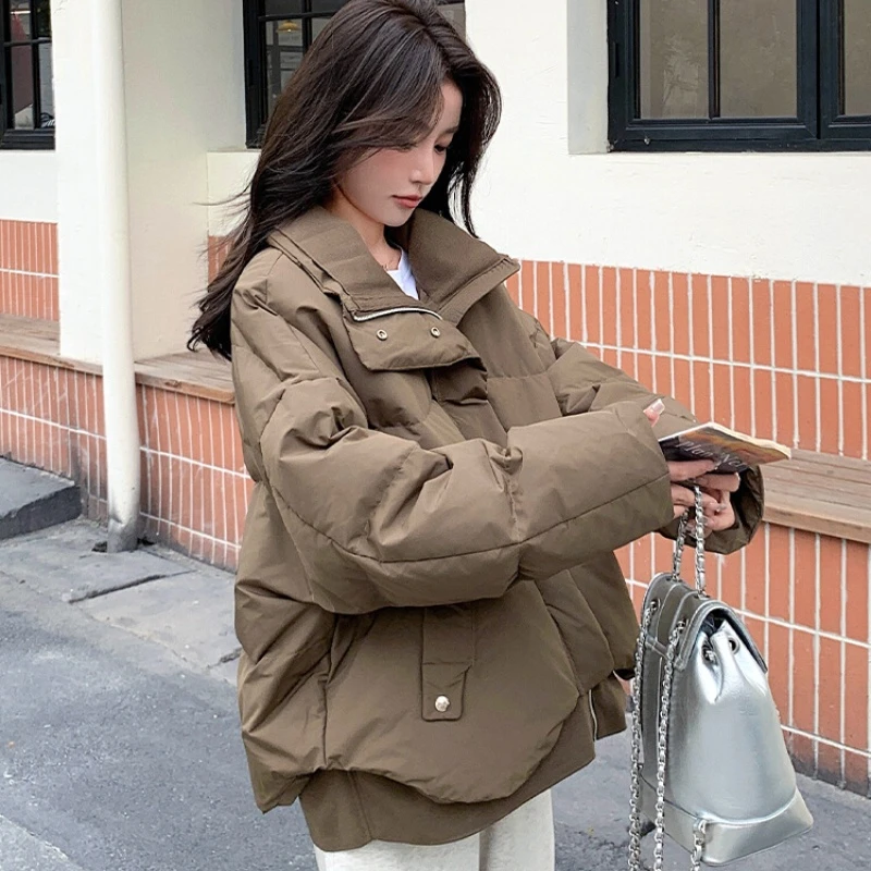 【刘叮铃专属】短款小个子宽松时尚棉服女加厚韩版休闲百搭棉袄潮