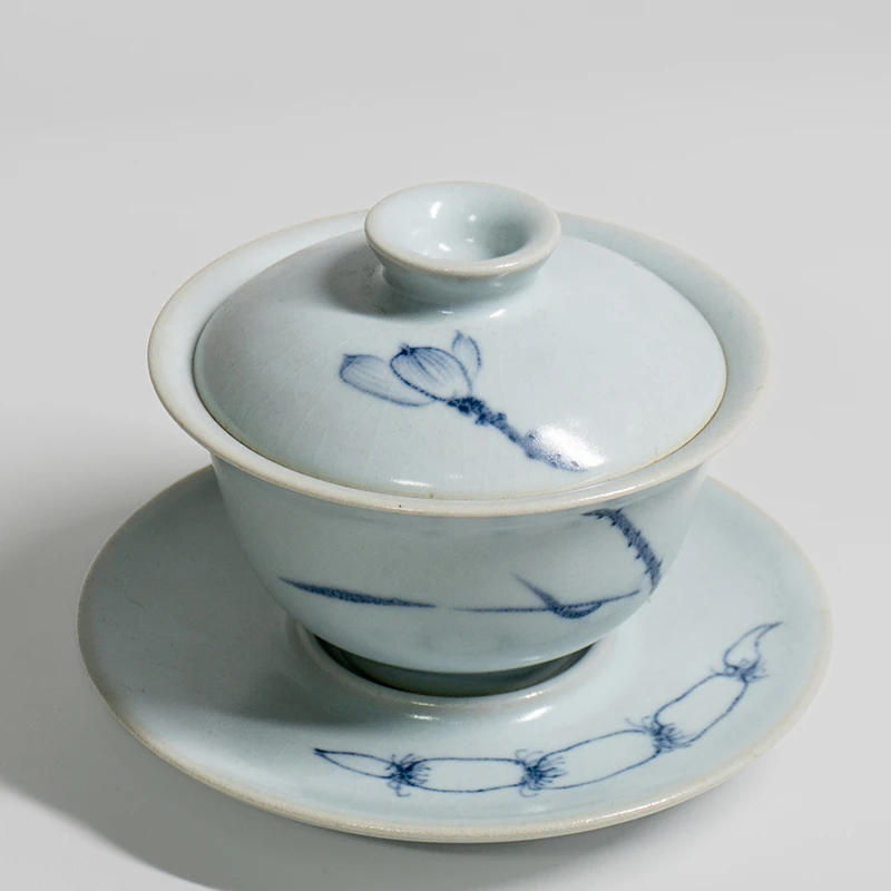 bahe/八和宋风古韵 青花汝窑 和悦盖碗