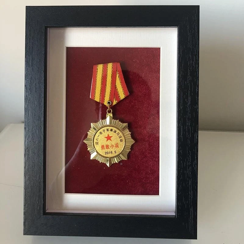 勋章展示框徽章收纳摆台徽章胸标臂章收纳主席像章pin收纳展