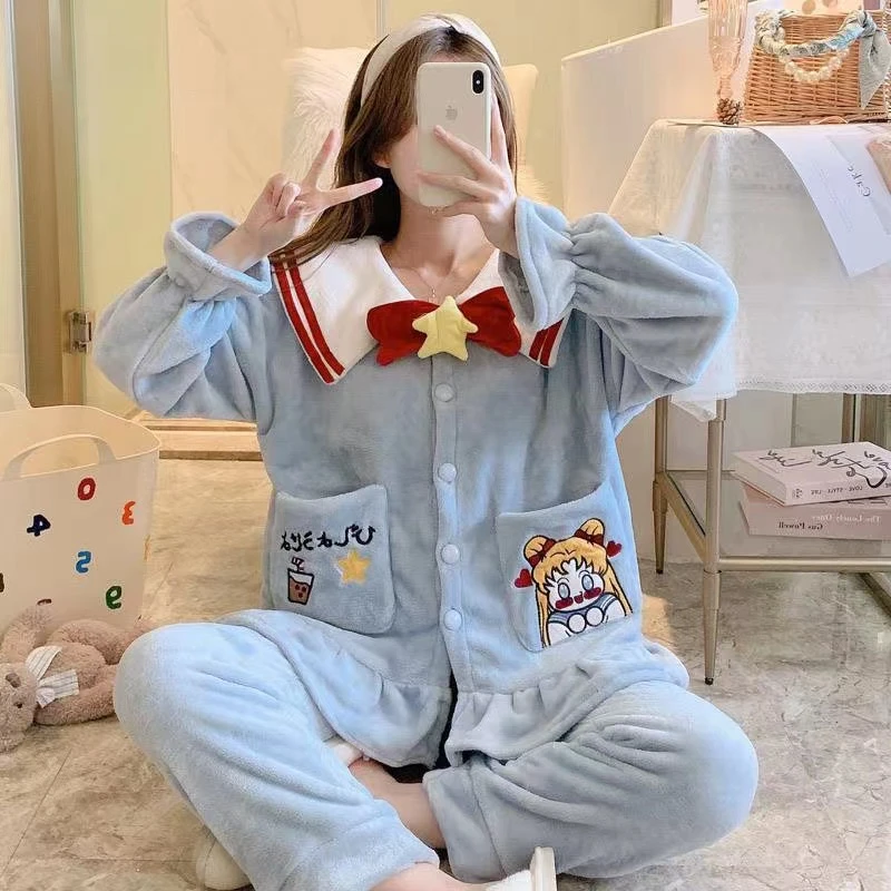 没有货的不要拍！！！乱拍发纸板哦~睡衣女套装绒料宽松家居服