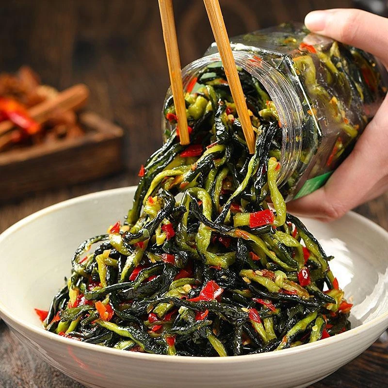 湖南特产黄瓜皮下饭菜咸菜脆爽酸黄瓜香辣速食早餐神器开胃爽口菜