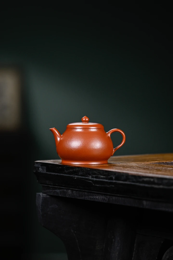 【朱泥·一品壶】宜兴原矿紫砂朱泥精工手工制作一品155cc